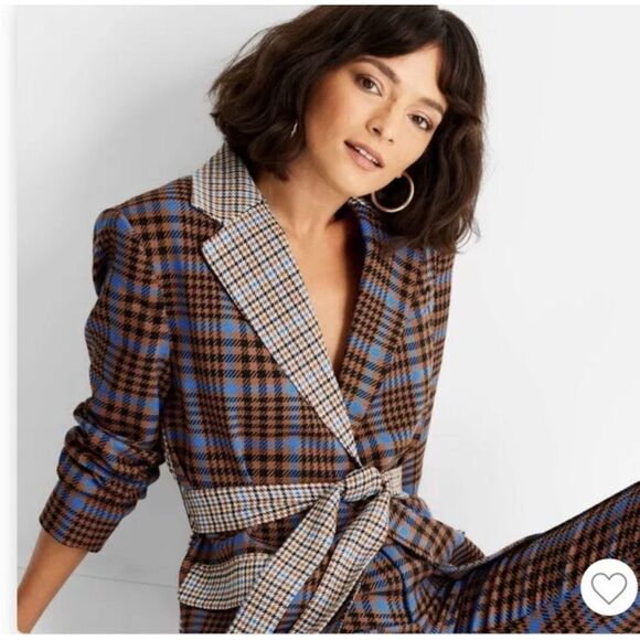 Future Collective Mismatched Houndstooth Oversized “Vintage” Academia Blazer D36 - Picture 3 of 9